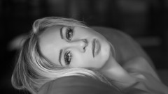 Woman blondes models grayscale