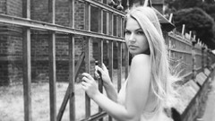 Woman blondes models grayscale