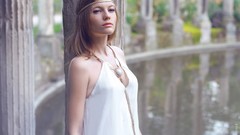 Woman blondes models headbands