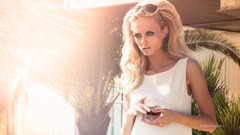 Woman blondes models Nastya Kunskaya