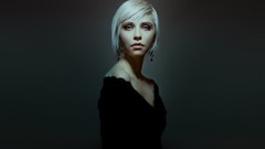 Woman blondes models poses