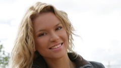 Woman blondes models Simple Background Summer Breeze