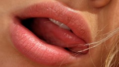 Woman blondes open mouth