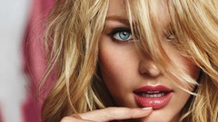 Woman blondes open mouth candice swanepoel