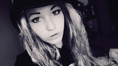 Woman blondes piercings grayscale