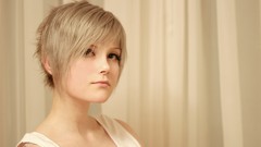 Woman blondes short hair