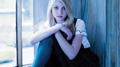Woman blondes skirts blue eyes models taylor momsen window panes