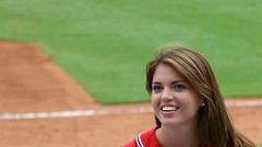 Woman blondes smiling