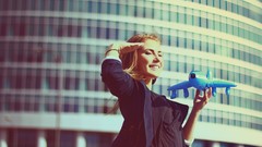 Woman blondes smiling