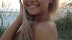 Woman blondes smiling