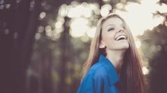 Woman blondes smiling