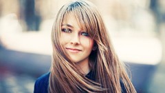 Woman blondes smiling blue eyes