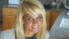 Woman blondes smiling blue eyes