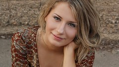 Woman blondes smiling hazel eyes