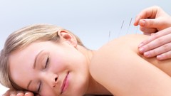 Woman blondes smiling lying down