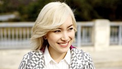 Woman blondes smiling piercings