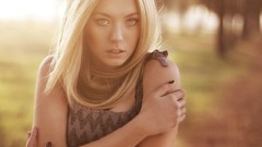 Woman blondes sunlight