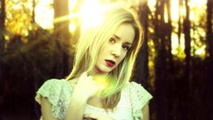 Woman blondes sunlight