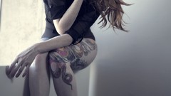 Woman blondes tattoos