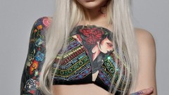Woman blondes tattoos lingerie Russians Matreshka-girls