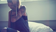 Woman blondes tattoos models