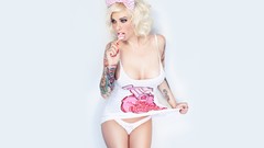 Woman blondes tattoos models