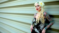 Woman blondes tattoos models pinups oldschool Sabina Kelley
