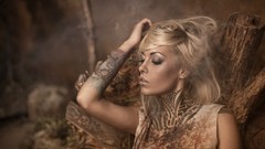 Woman blondes tattoos models Russians Teya Salat