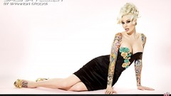Woman blondes tattoos models Sabina Kelley