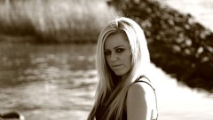 Woman blondes tattoos portraits