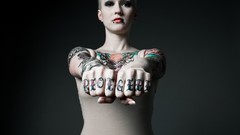 Woman blondes tattoos riots