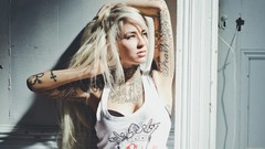 Woman blondes tattoos Sara Fabel
