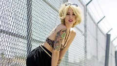 Woman blondes tattoos short hair alysha nett