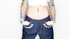 Woman blondes tattoos swag Russians Karina Toby