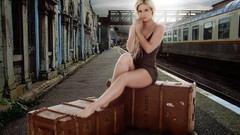 Woman blondes train stations