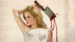 Woman blood Actress blondes models emma watson butchers knife