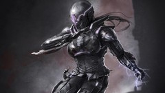 Woman blood armor artwork fantasy art