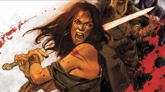 Woman blood comics Swords shoulders dc comics northlanders