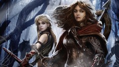 Woman blood Monsters Warriors Swords forests demons werewolves 