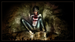 Woman blood socks tight