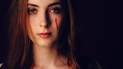 Woman blood tears redheads