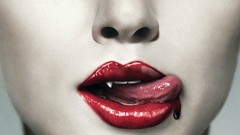 Woman blood Vampires tongue