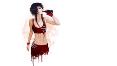 Woman blood white background Vampires drinking artwork Simple 
