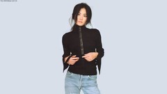 Woman blue background Celebrity Chinese Actress asians singers 