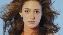 Woman blue background Celebrity faces Actress long hair 