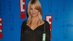 Woman blue background faces Actress kaley cuoco blondes 