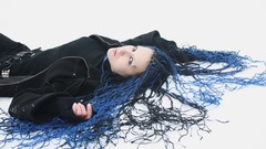 Woman blue blue hair