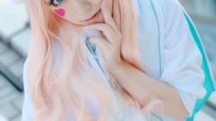 Woman blue cosplay macross