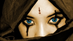 Woman blue eyes