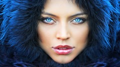 Woman blue eyes